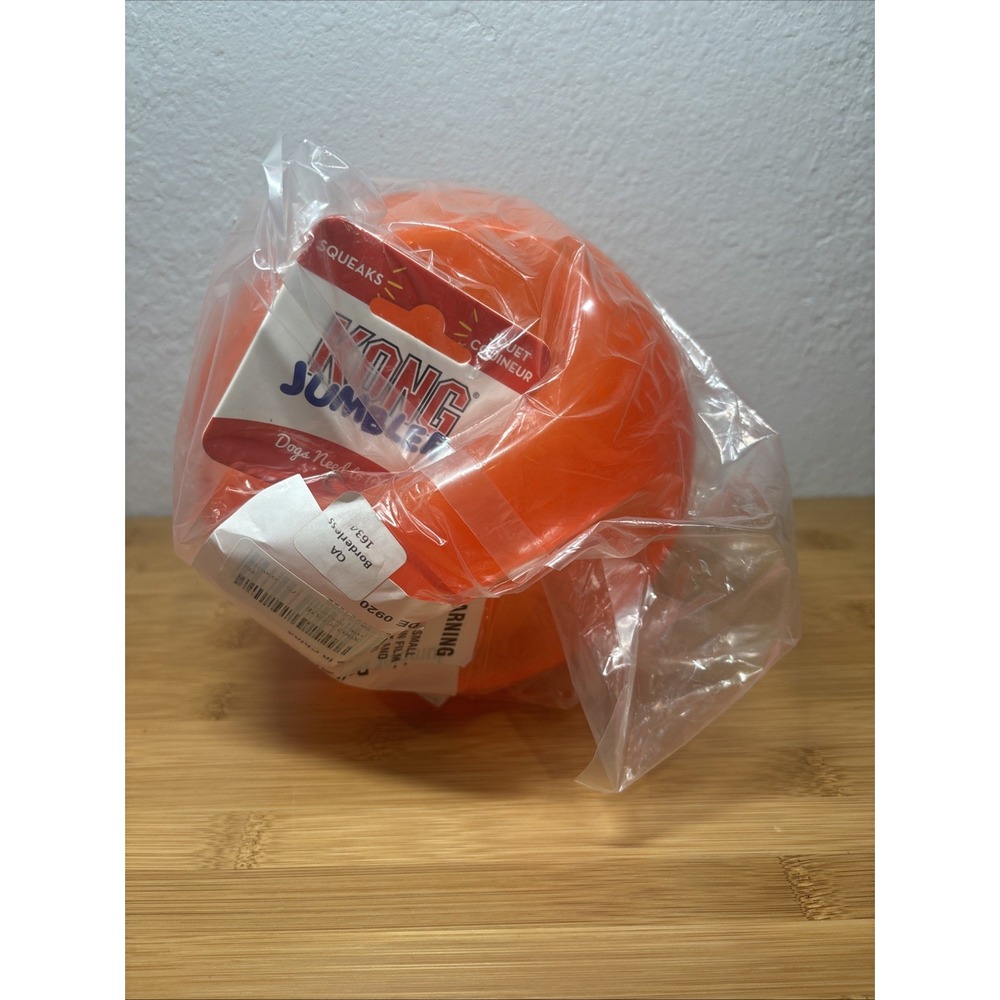 KONG Jumbler Ball Dog Toy L/XL w/ Squeaker & Tennis Ball ORANGE NEW WITH TAGS!!!